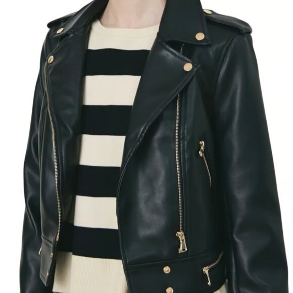 Vegan Leather Biker Jacket - Picture 1 of 6